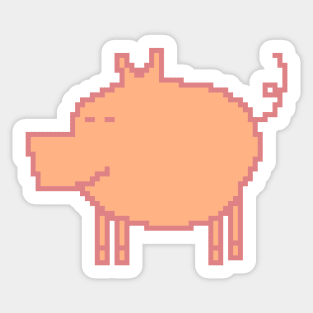 Pixelart Pig Peach Fuzz Pantone Color of the Year 2024 Sticker